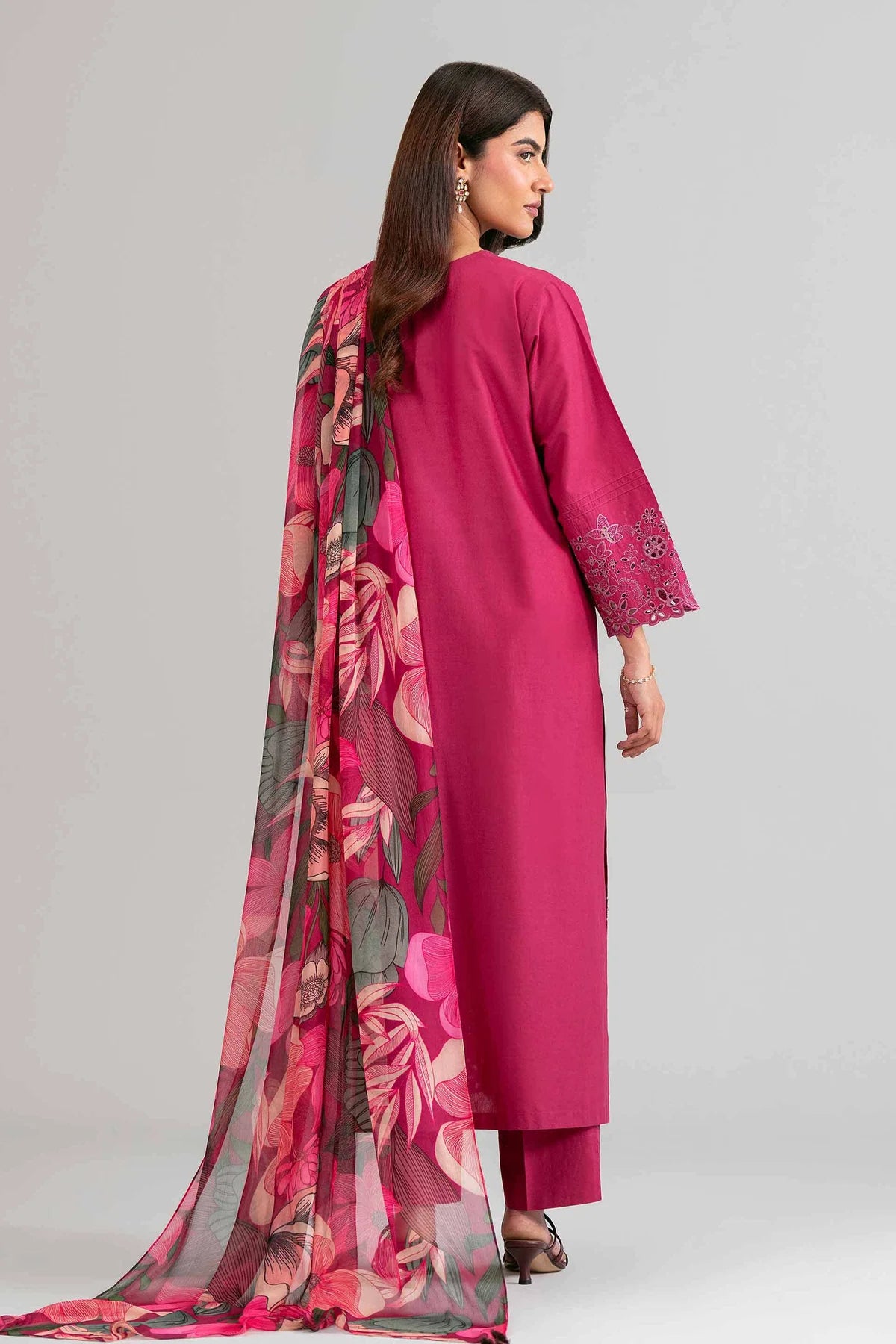 3 PIECE - PRINTED EMBROIDERED SUIT