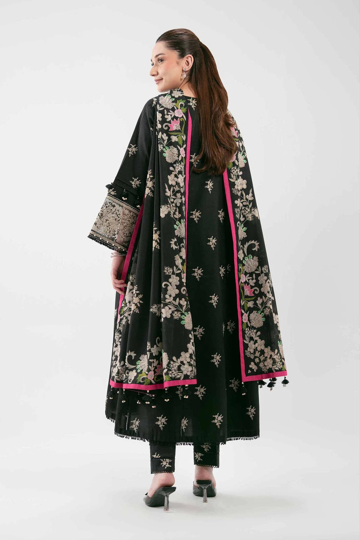 3 PIECE - DIGITAL PRINTED EMBROIDERED SUIT
