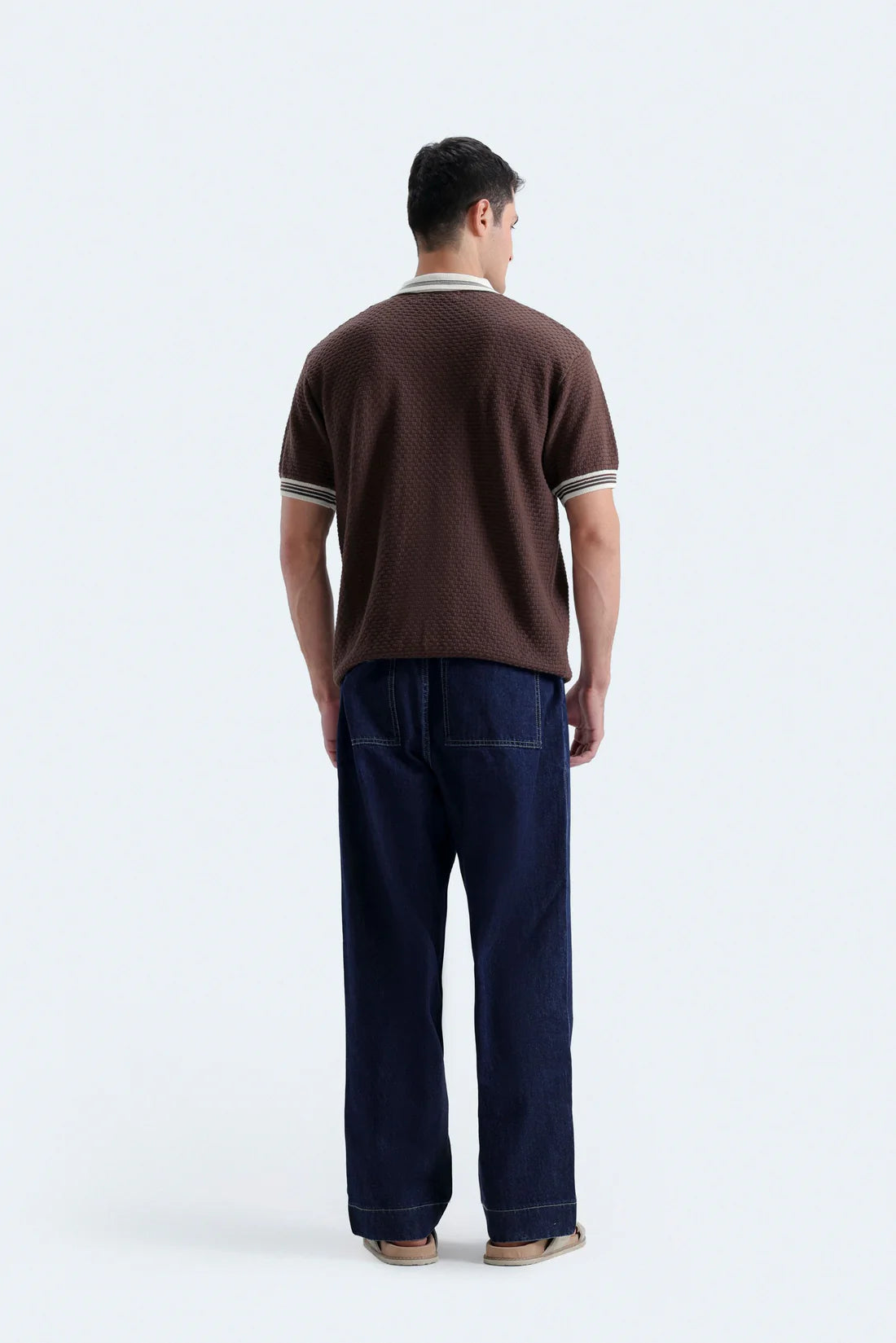 QUARTER ZIP UP POLO SHIRT