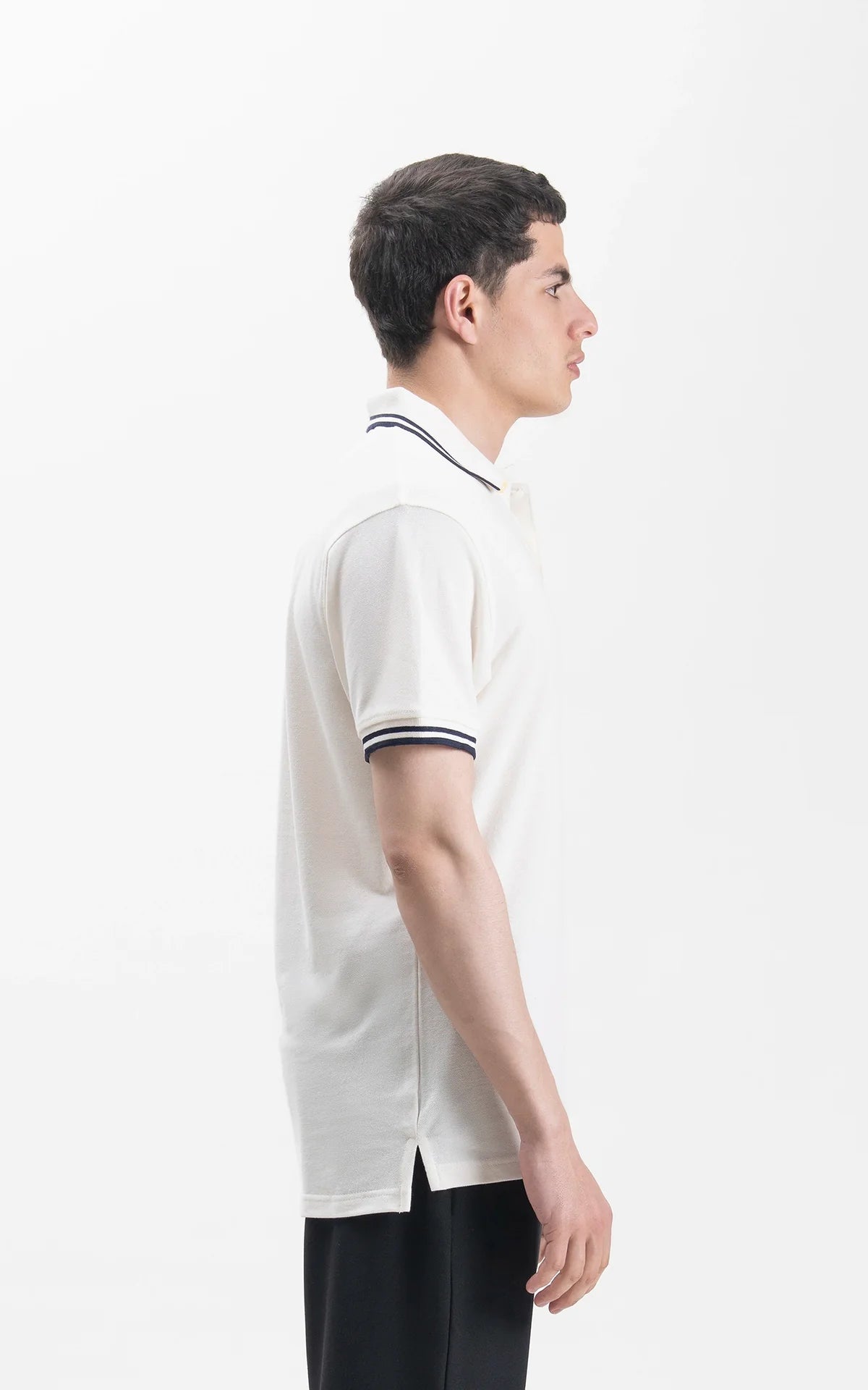 REGULAR FIT TIPPING POLO SHIRT OFF WHITE