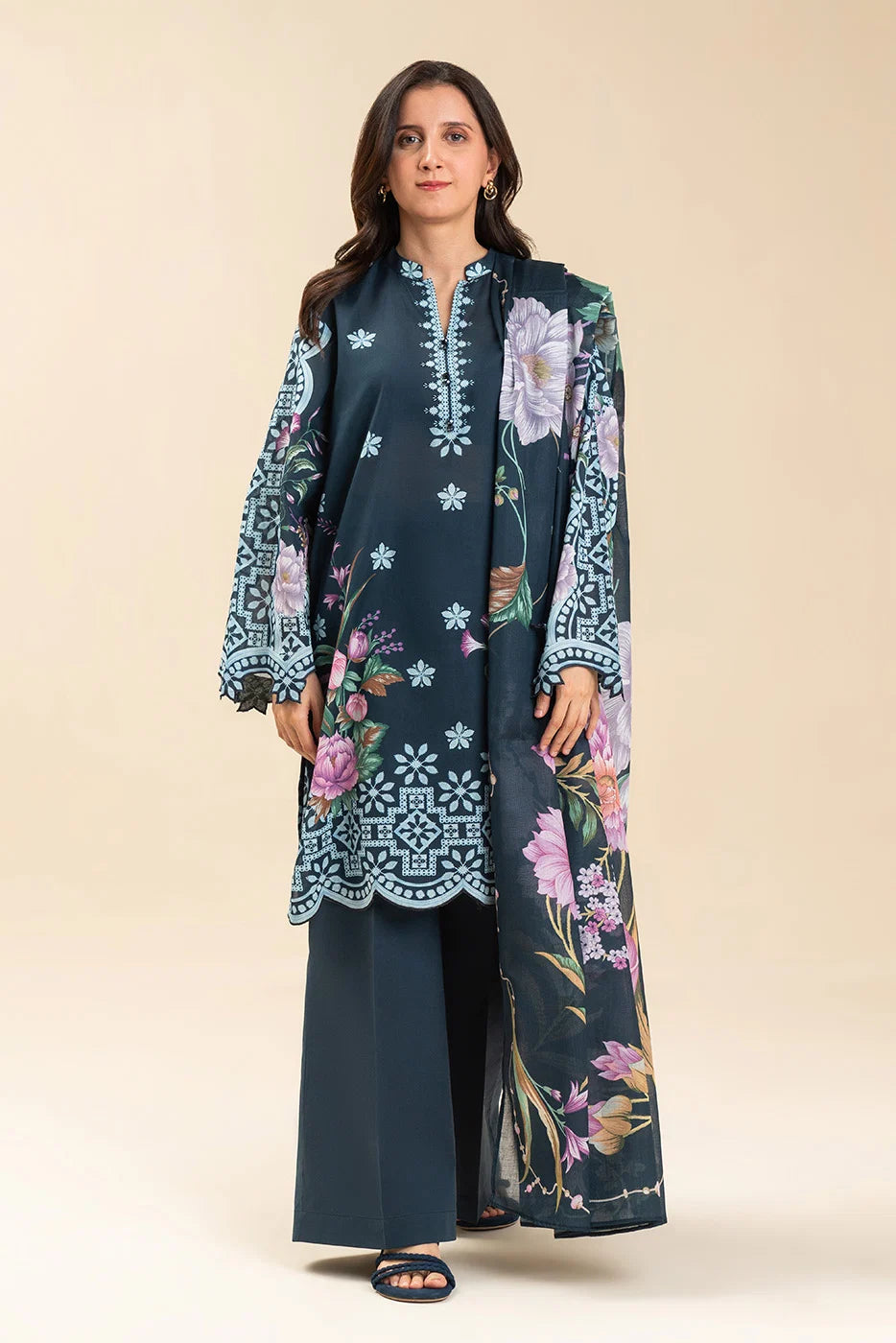 3 PICE PRINTED LAWN SUIT