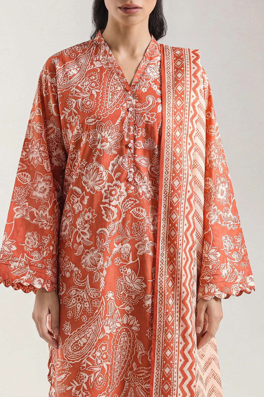 Unstitched Printed Premium Lawn 3 Piece
