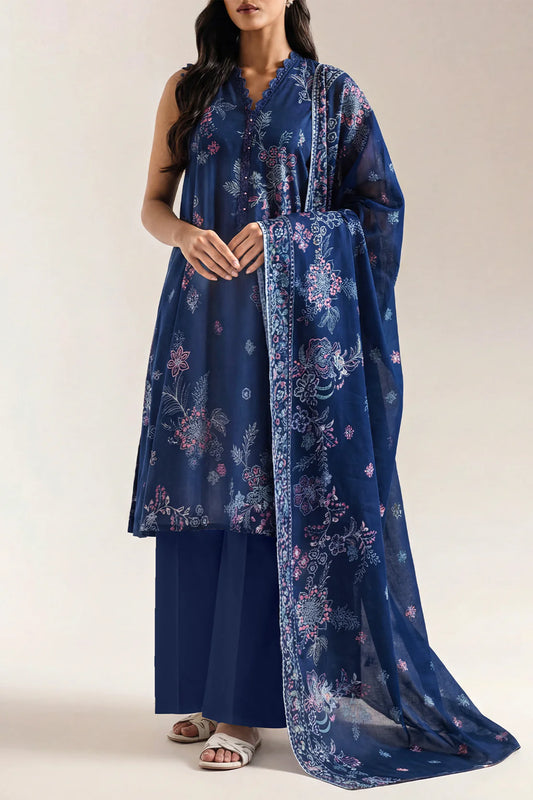 Unstitched Printed Premium Lawn 3 Piece