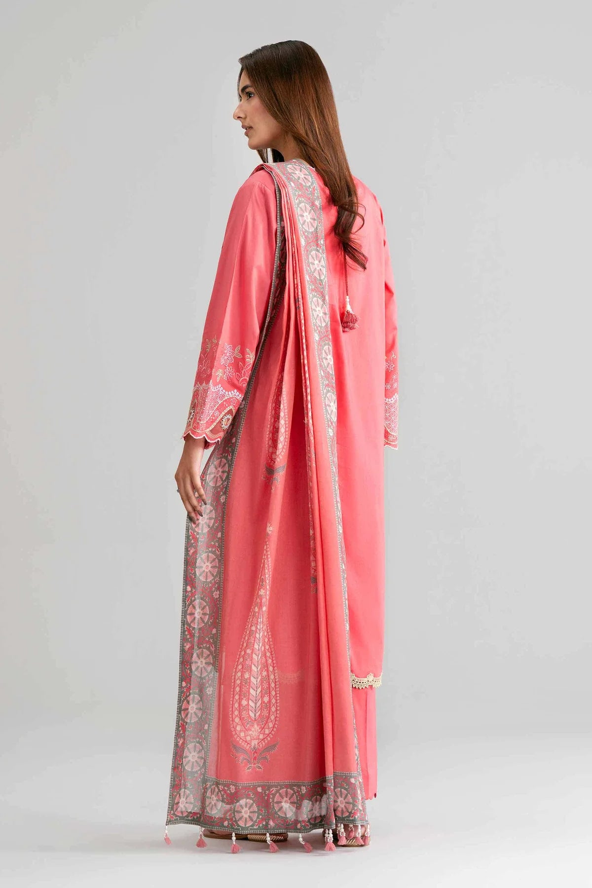 3 PIECE - DIGITAL PRINTED EMBROIDERED SUIT