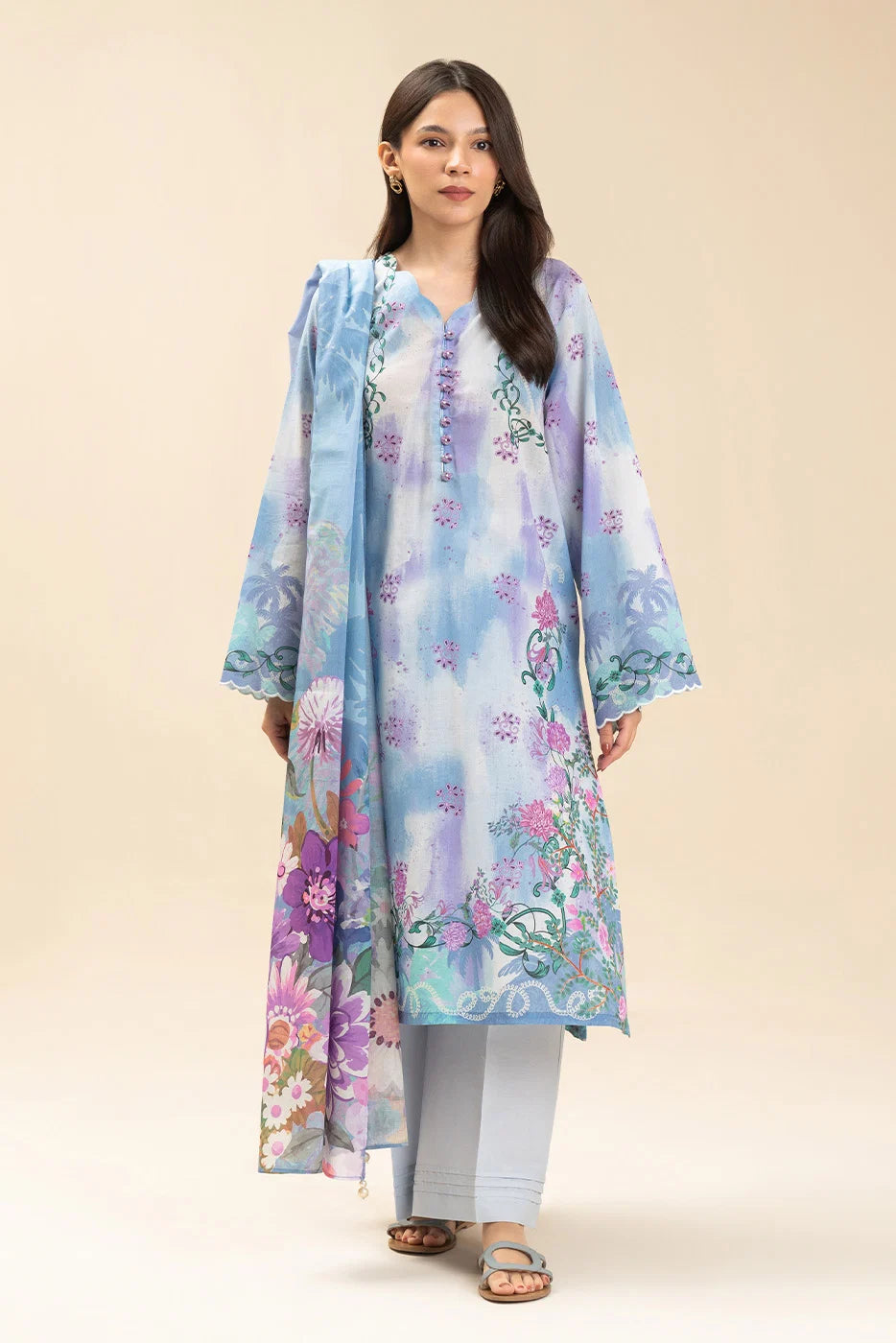 Unstiched lawn printed