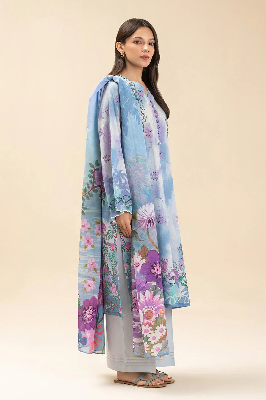 Unstiched lawn printed