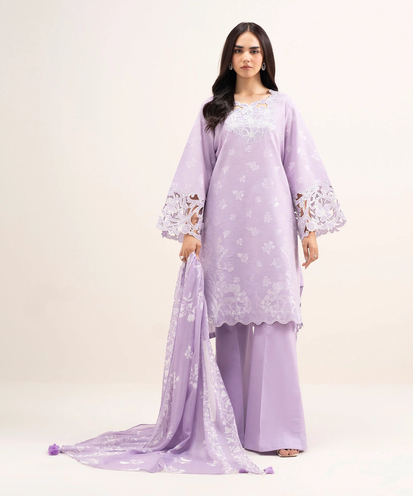 3 PIECE - EMBROIDERED JACQUARD SUIT