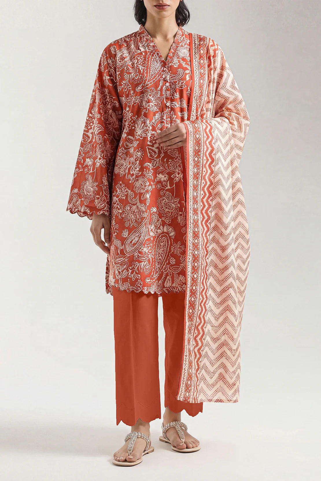 Unstitched Printed Premium Lawn 3 Piece