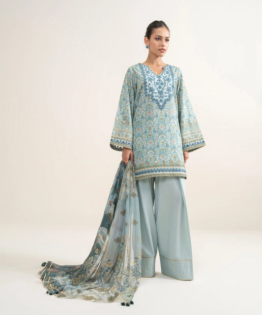 3 PIECE - EMBROIDERED LAWN SUIT