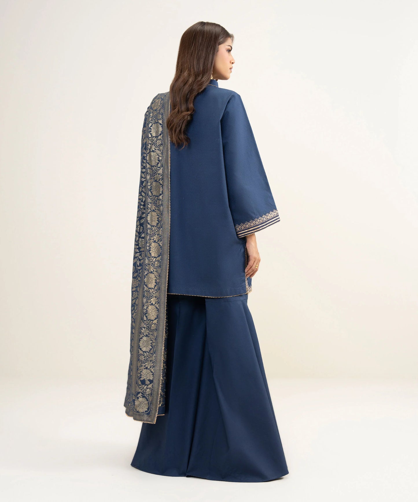 3 PIECE - EMBROIDERED DOBBY SUIT