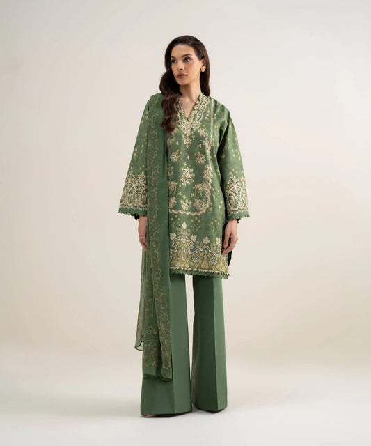 3 PIECE - EMBROIDERED LAWN SUIT