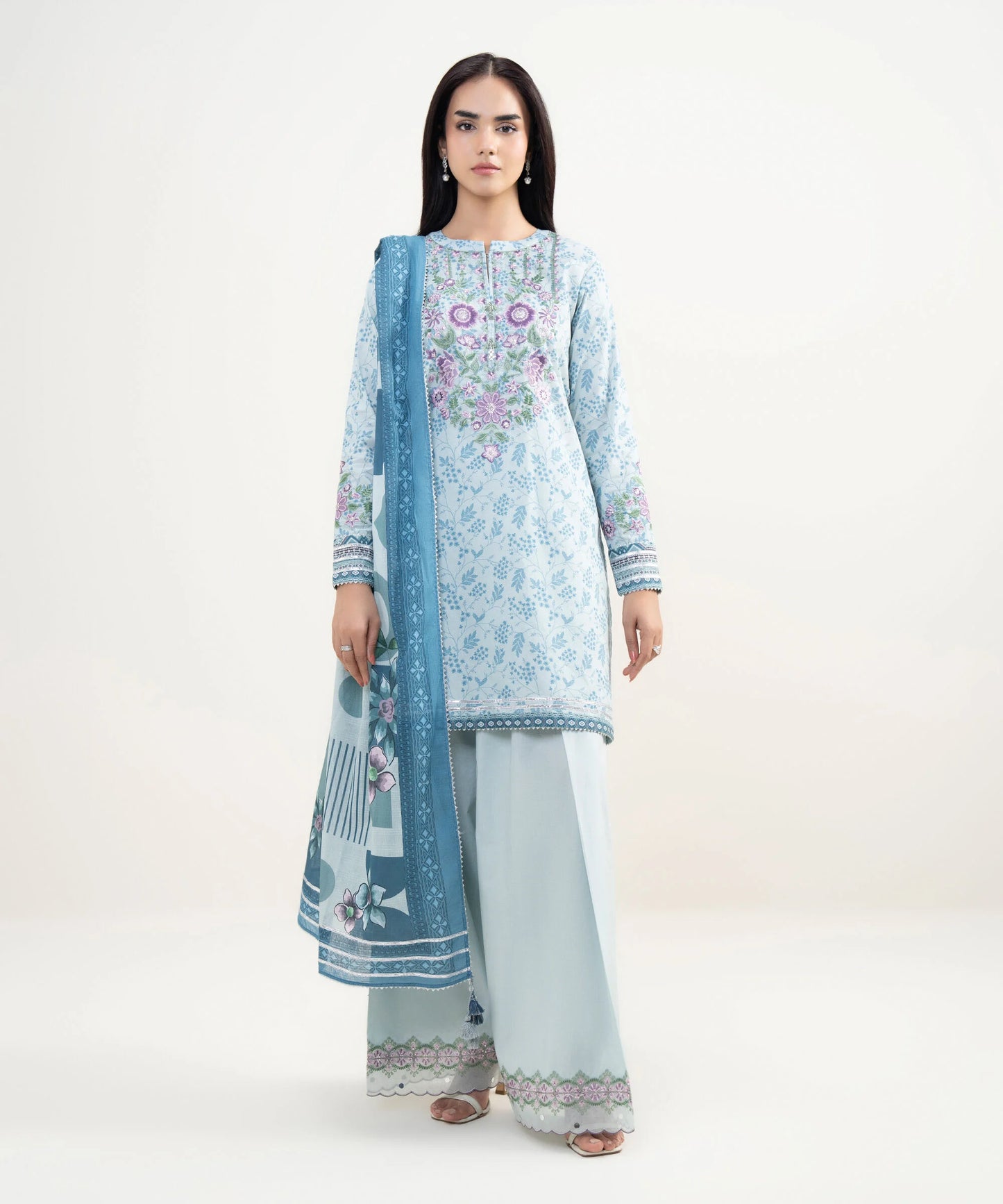 3 PIECE - EMBROIDERED LAWN SUIT