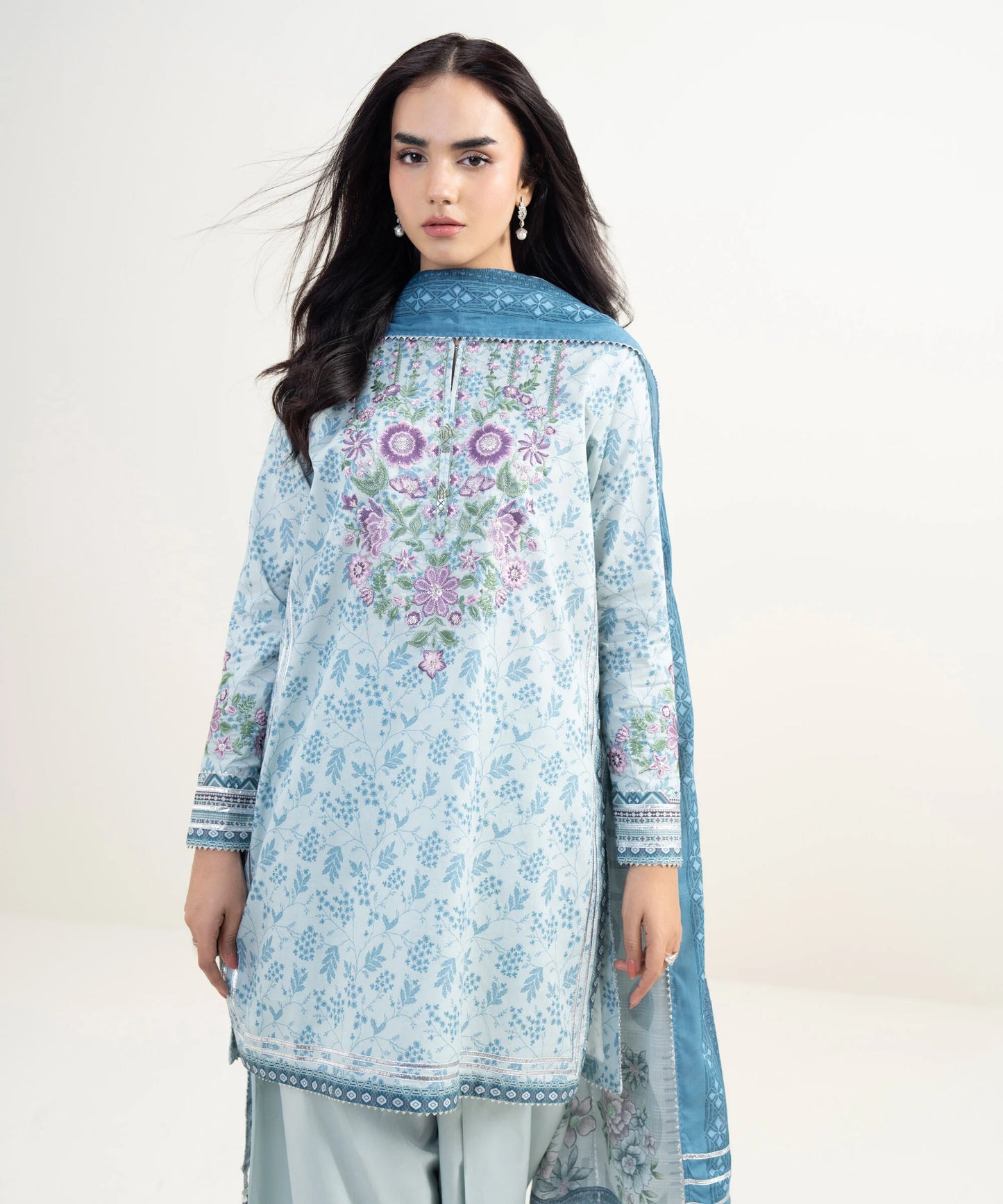 3 PIECE - EMBROIDERED LAWN SUIT