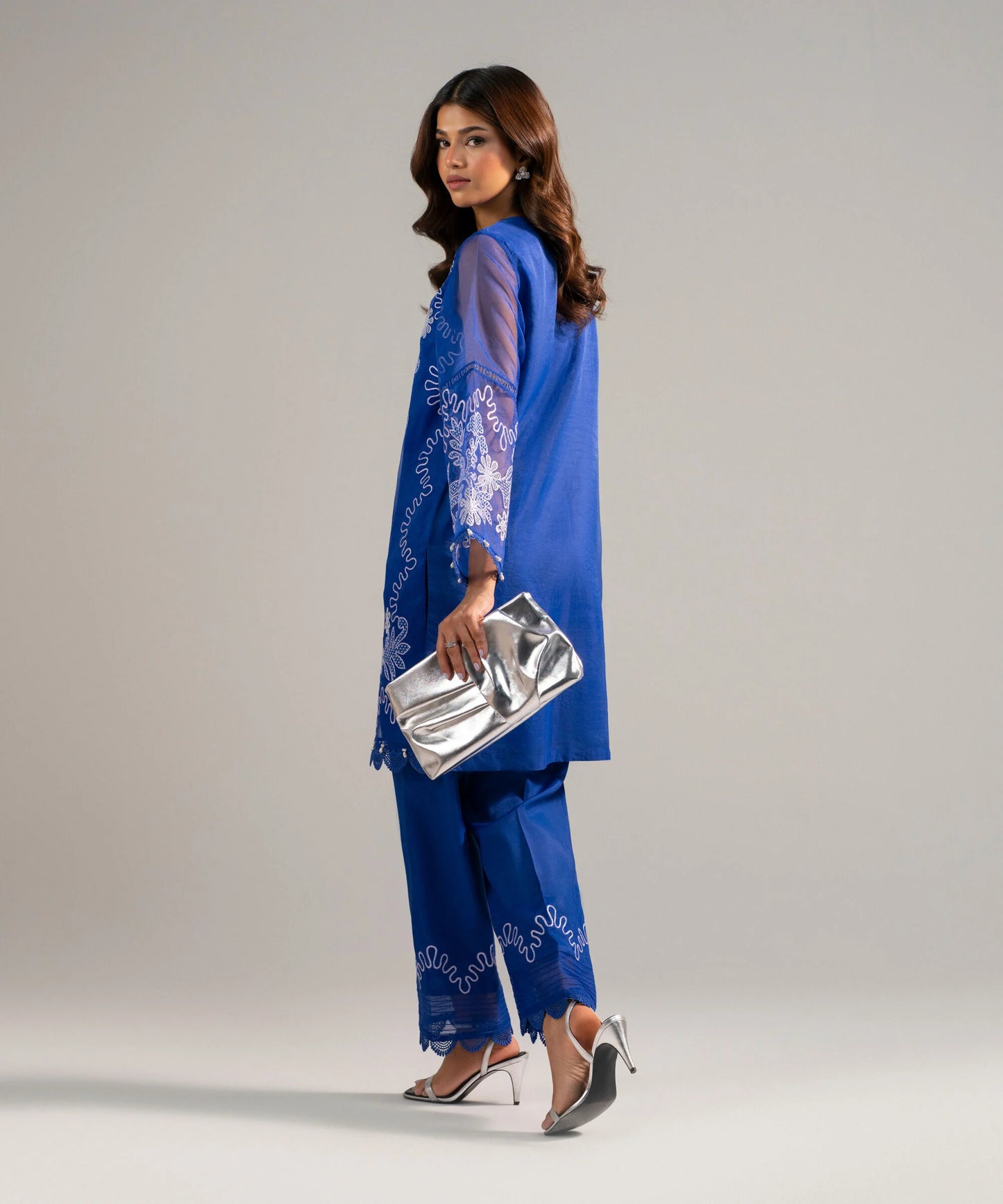 2 PIECE - EMBROIDERED ORGANZA SUIT