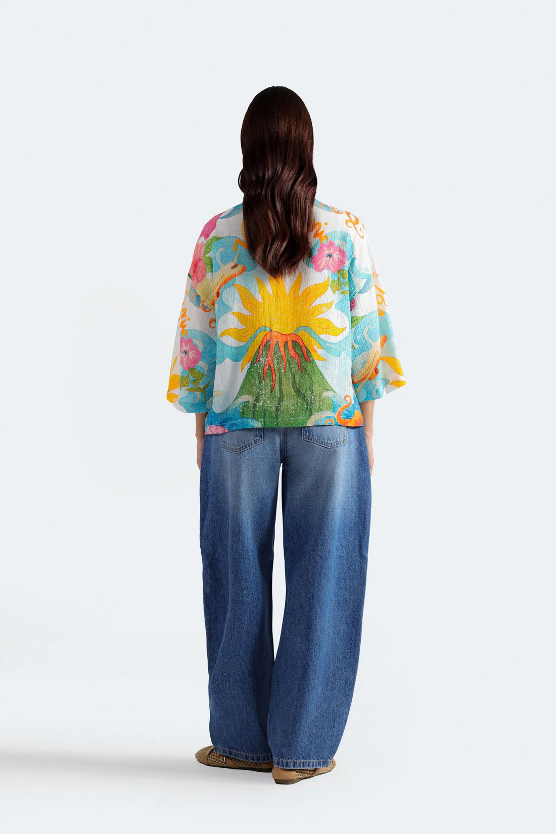 CROPPED ALL-OVER PRINT SHIRT