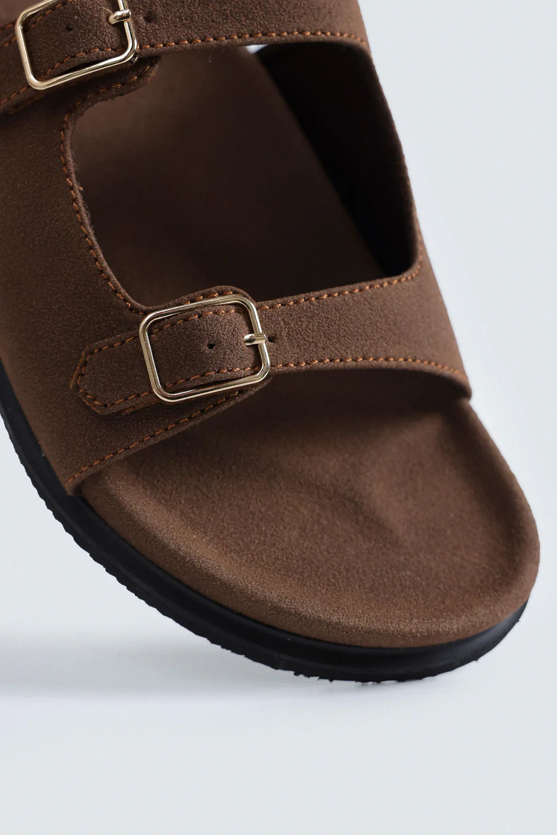 SUEDE BUCKLE STRAP FLATS