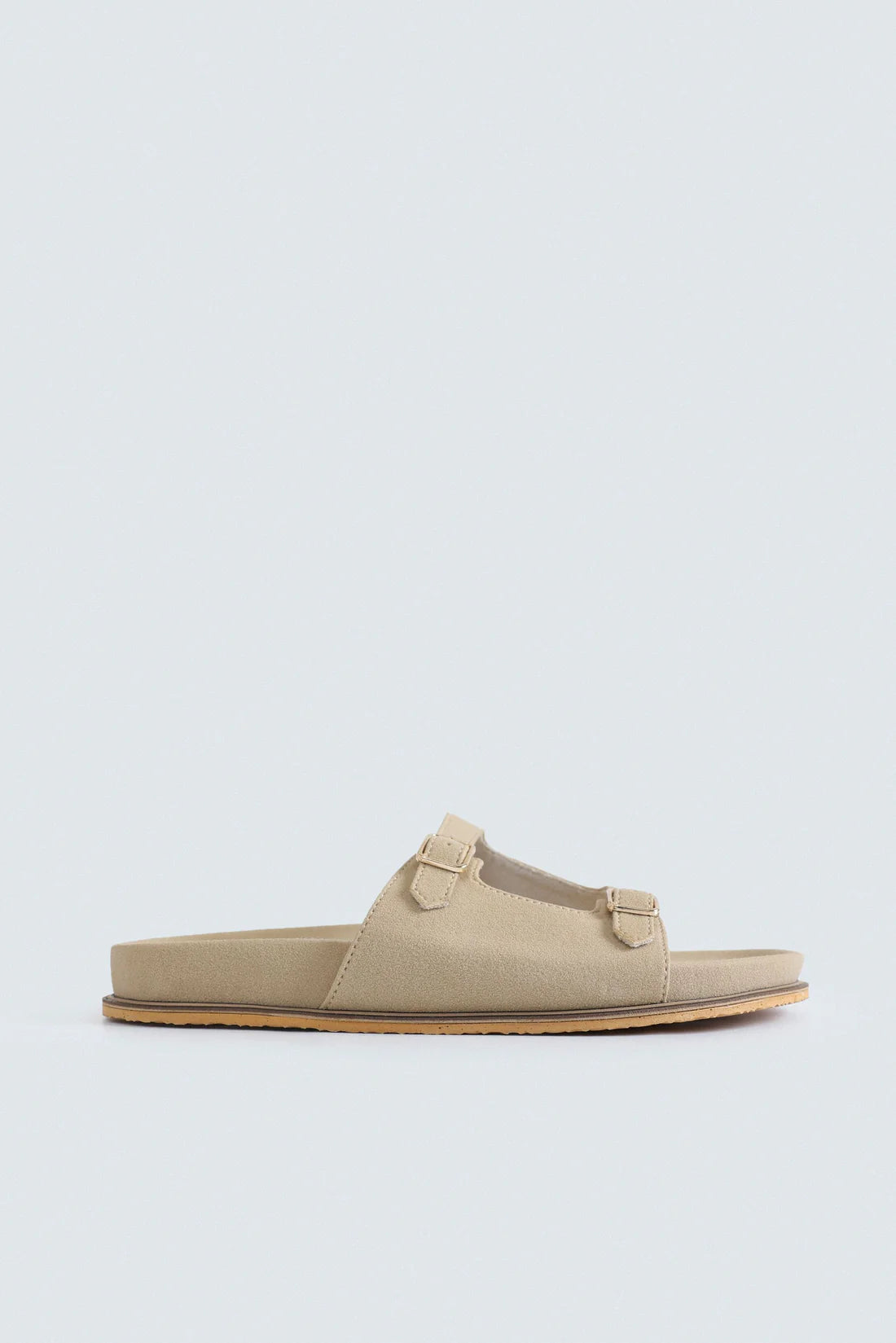 SUEDE BUCKLE STRAP FLATS