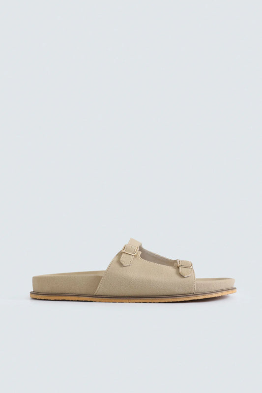 SUEDE BUCKLE STRAP FLATS