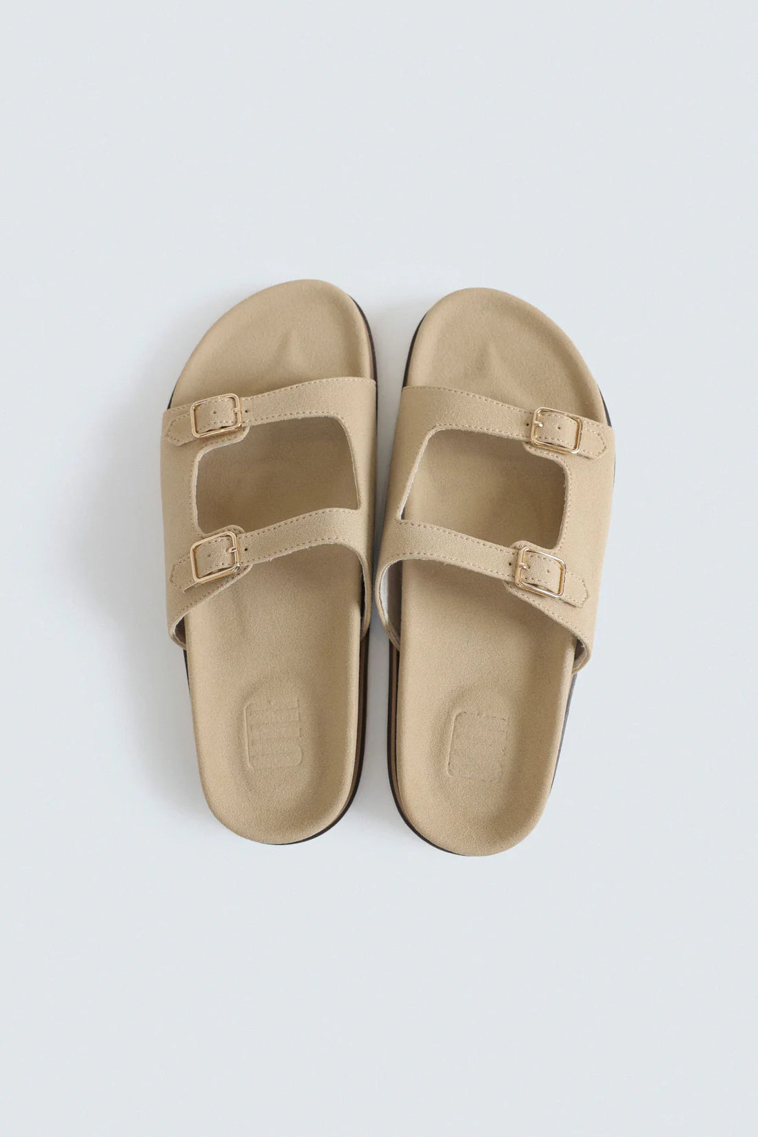 SUEDE BUCKLE STRAP FLATS