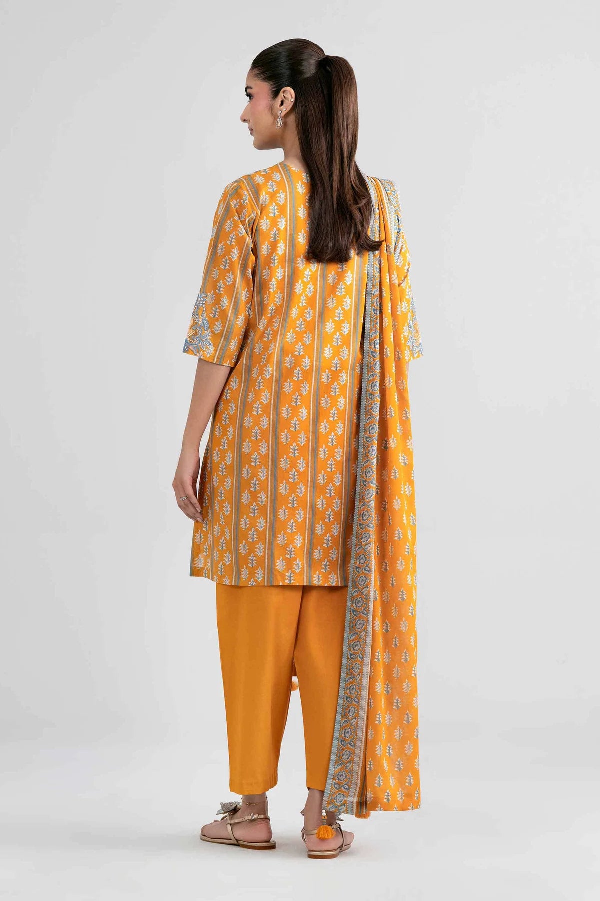 3 PIECE - PRINTED EMBROIDERED SUIT