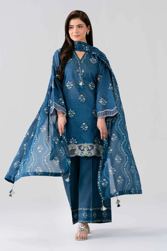 3 PIECE - PRINTED EMBROIDERED SUIT