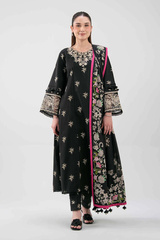 3 PIECE - DIGITAL PRINTED EMBROIDERED SUIT