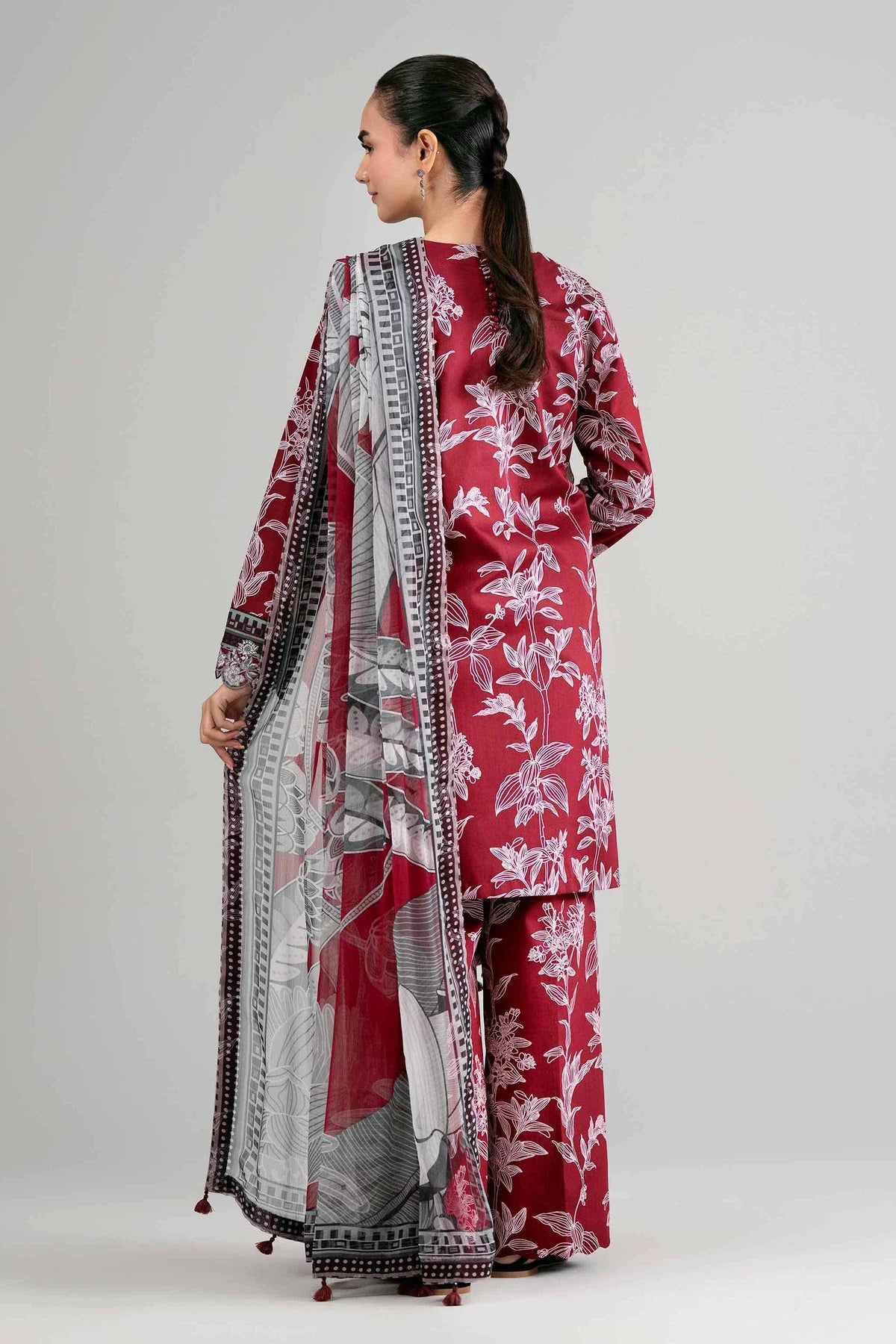 3 PIECE - DIGITAL PRINTED EMBROIDERED SUIT