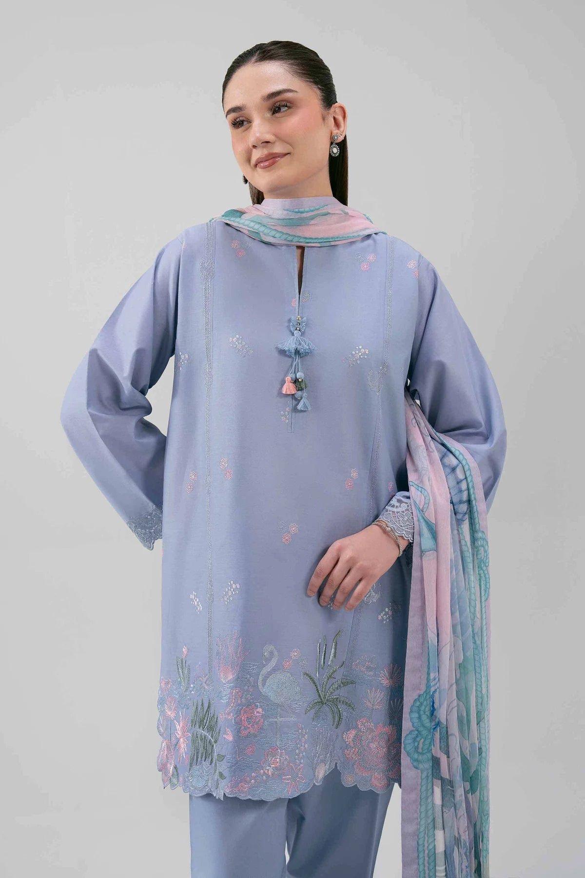 3 PIECE - DIGITAL PRINTED EMBROIDERED SUI