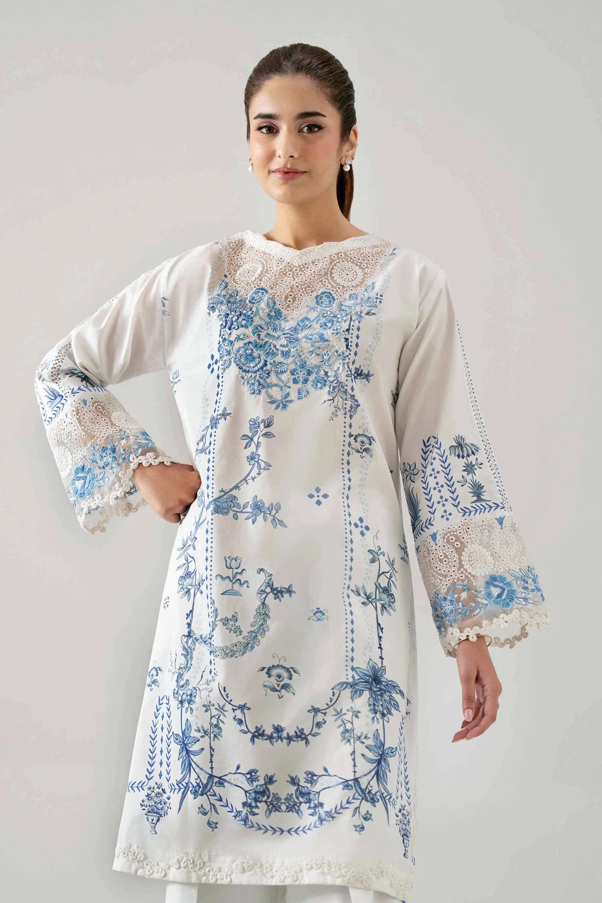 2 PIECE - DIGITAL PRINTED EMBROIDERED SUIT
