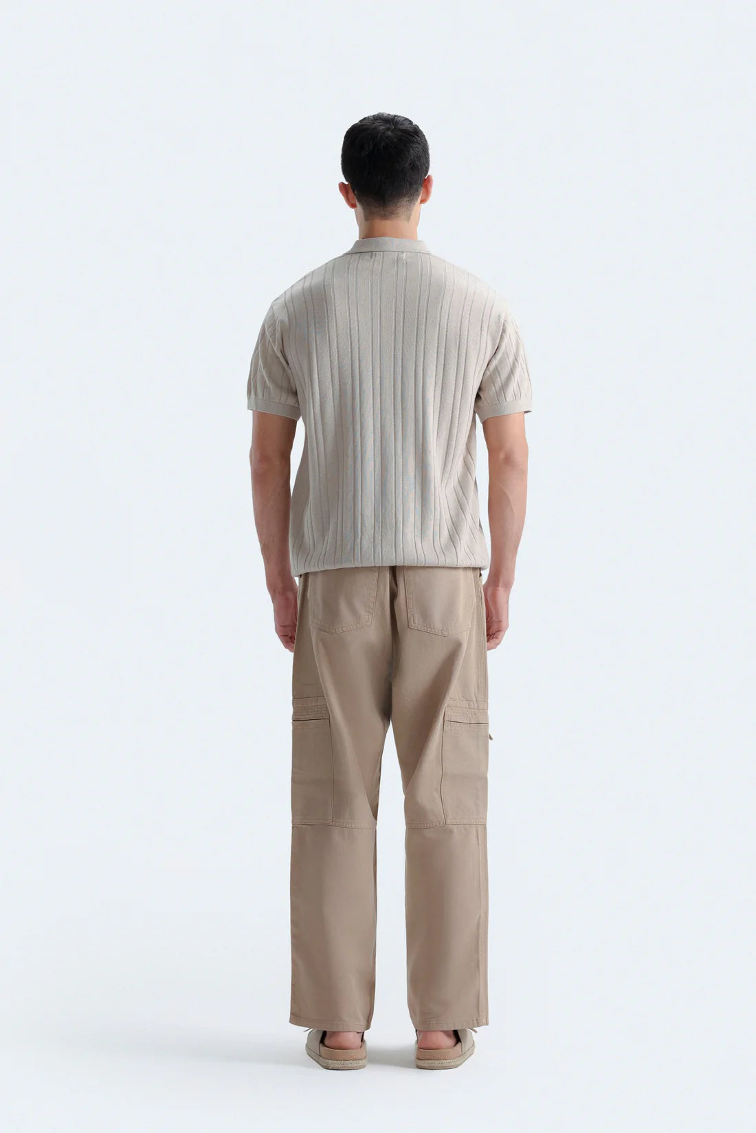 STRIPED POLO SHIRT WITH LABEL PATCH