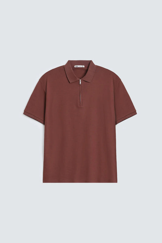 QUARTER ZIP-UP POLO SHIRT