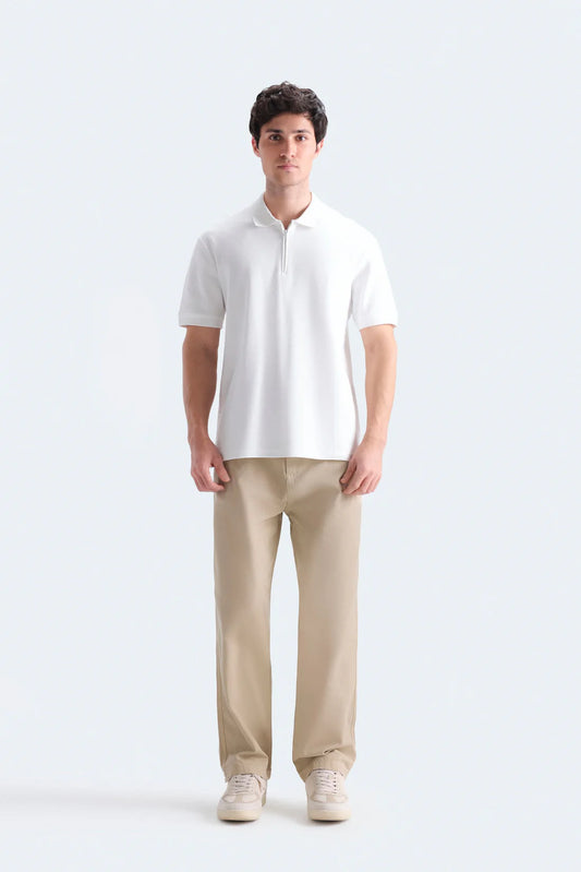 QUARTER ZIP-UP POLO SHIRT