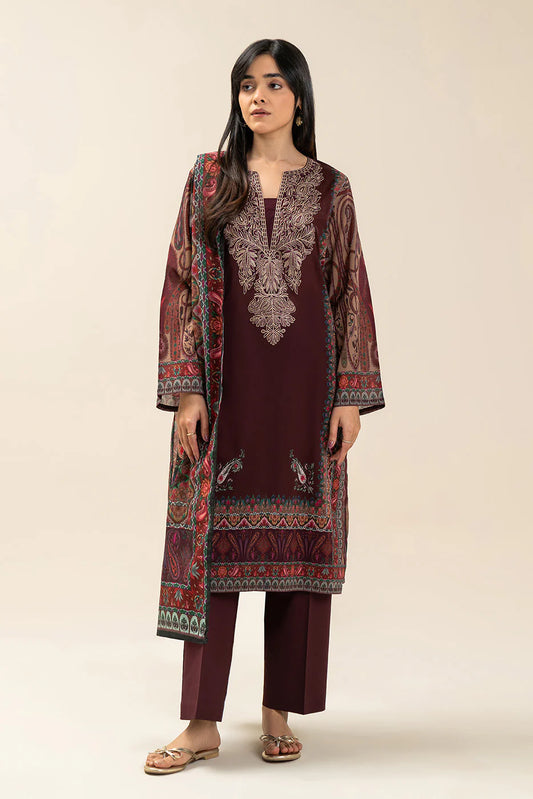 3 PIECE EMBROIDERED LAWN SUIT-