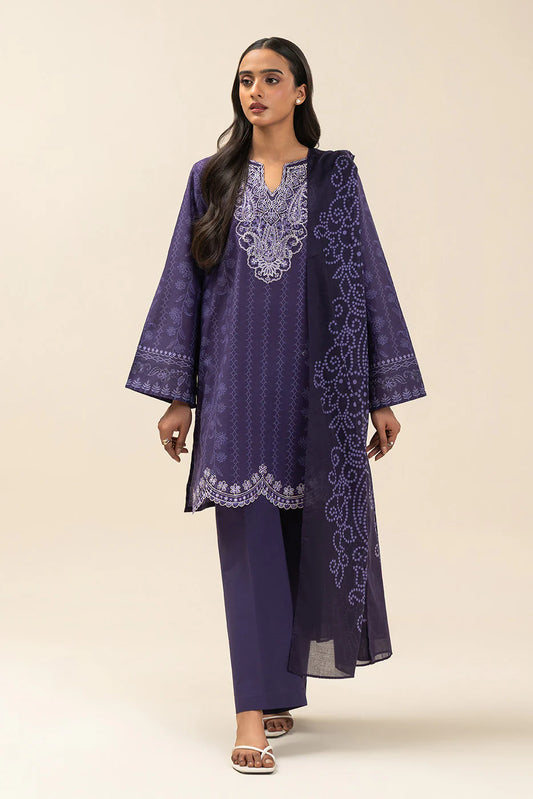 3 PIECE EMBROIDERED LAWN SUIT-