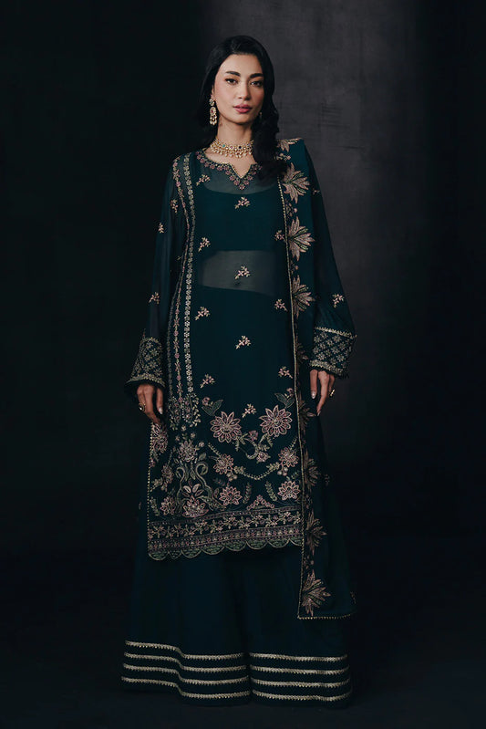 4 PIECE EMBROIDERED CHIFFON SUIT-