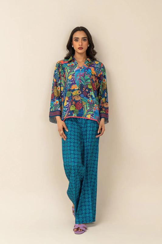 2 PIECE PRINTED SILK CO-ORD SET