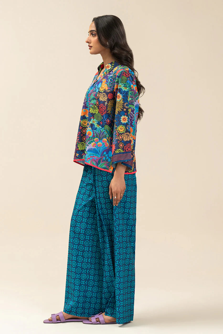 2 PIECE PRINTED SILK CO-ORD SET