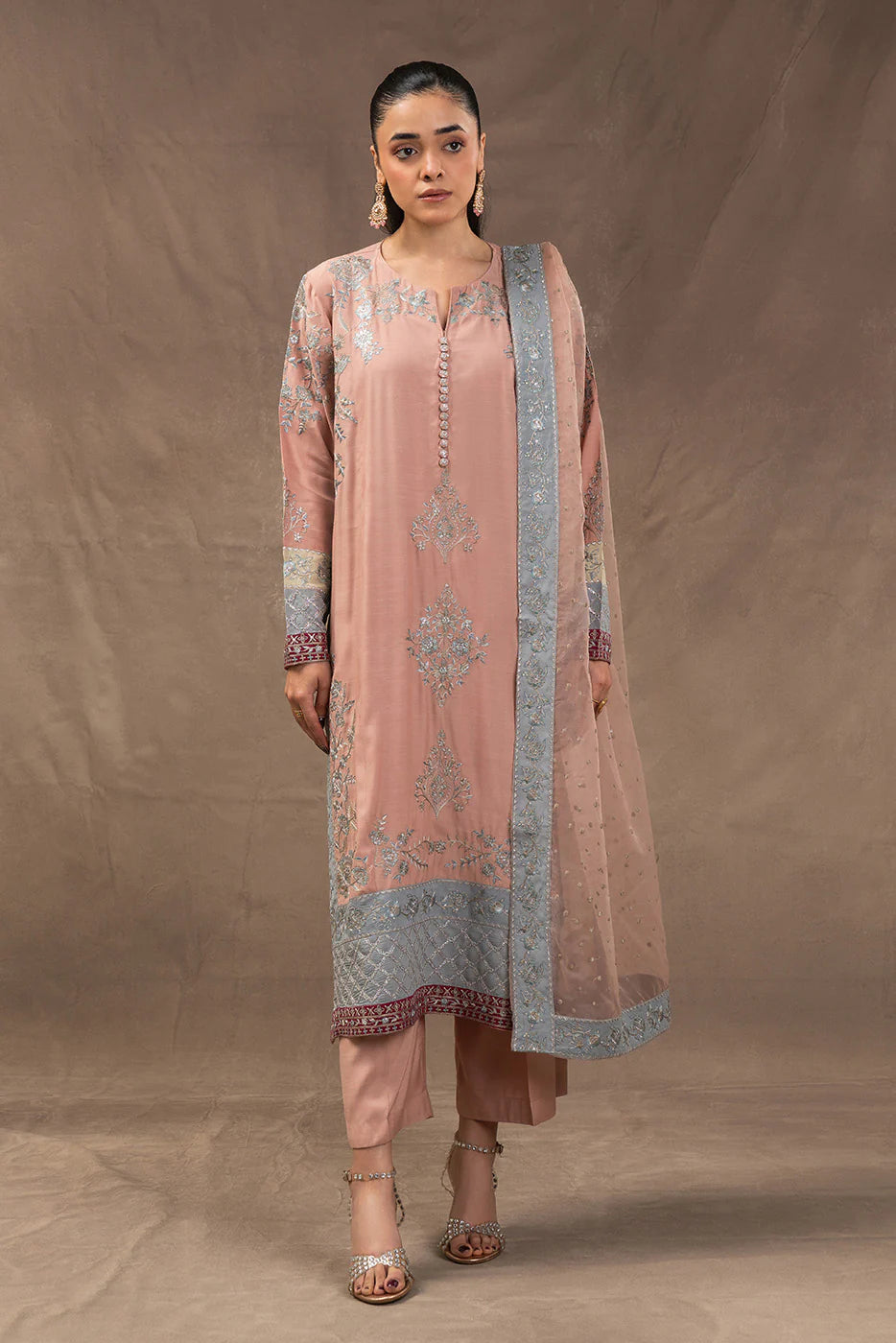 EMBROIDERED RAW SILK SHIRT