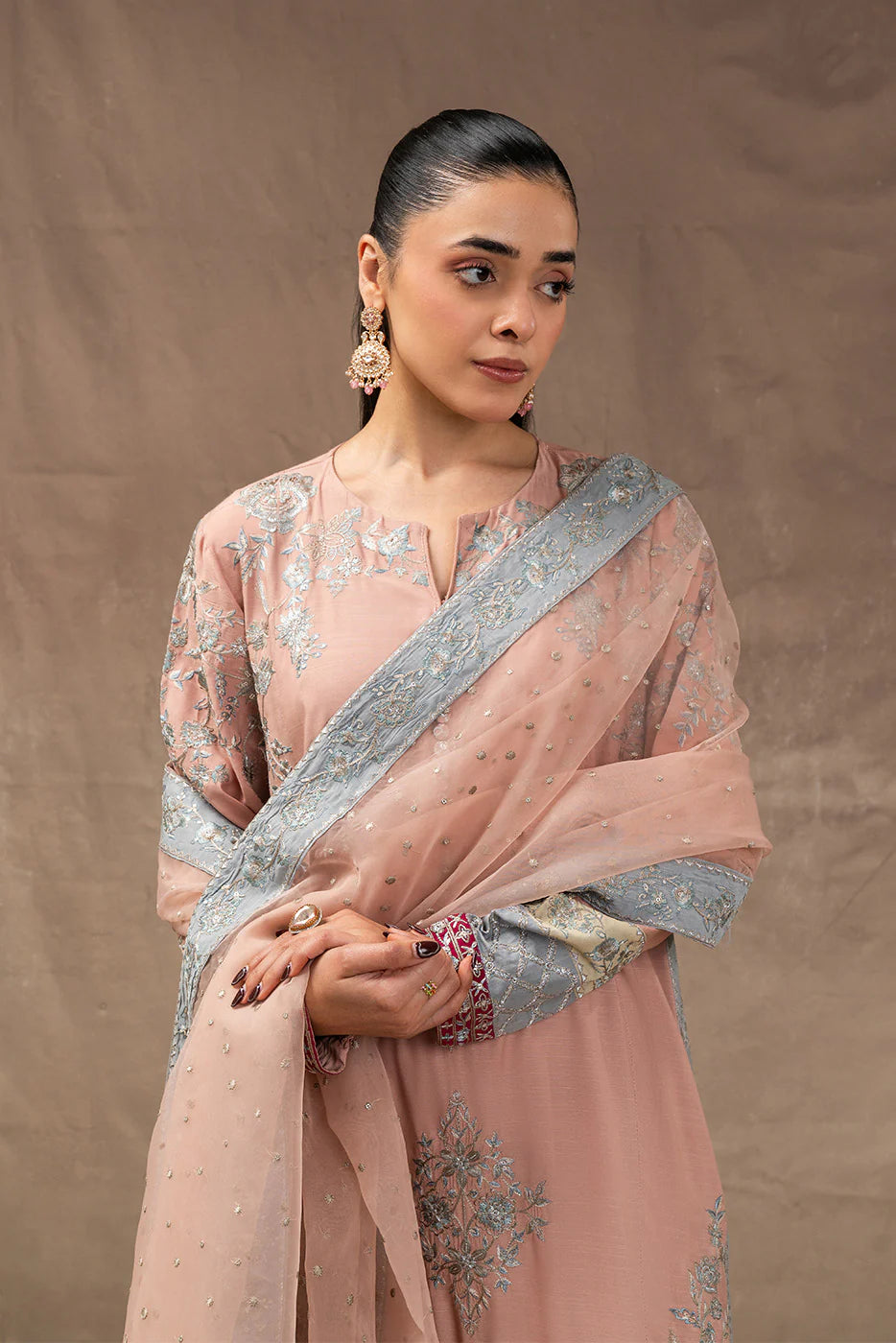 EMBROIDERED RAW SILK SHIRT