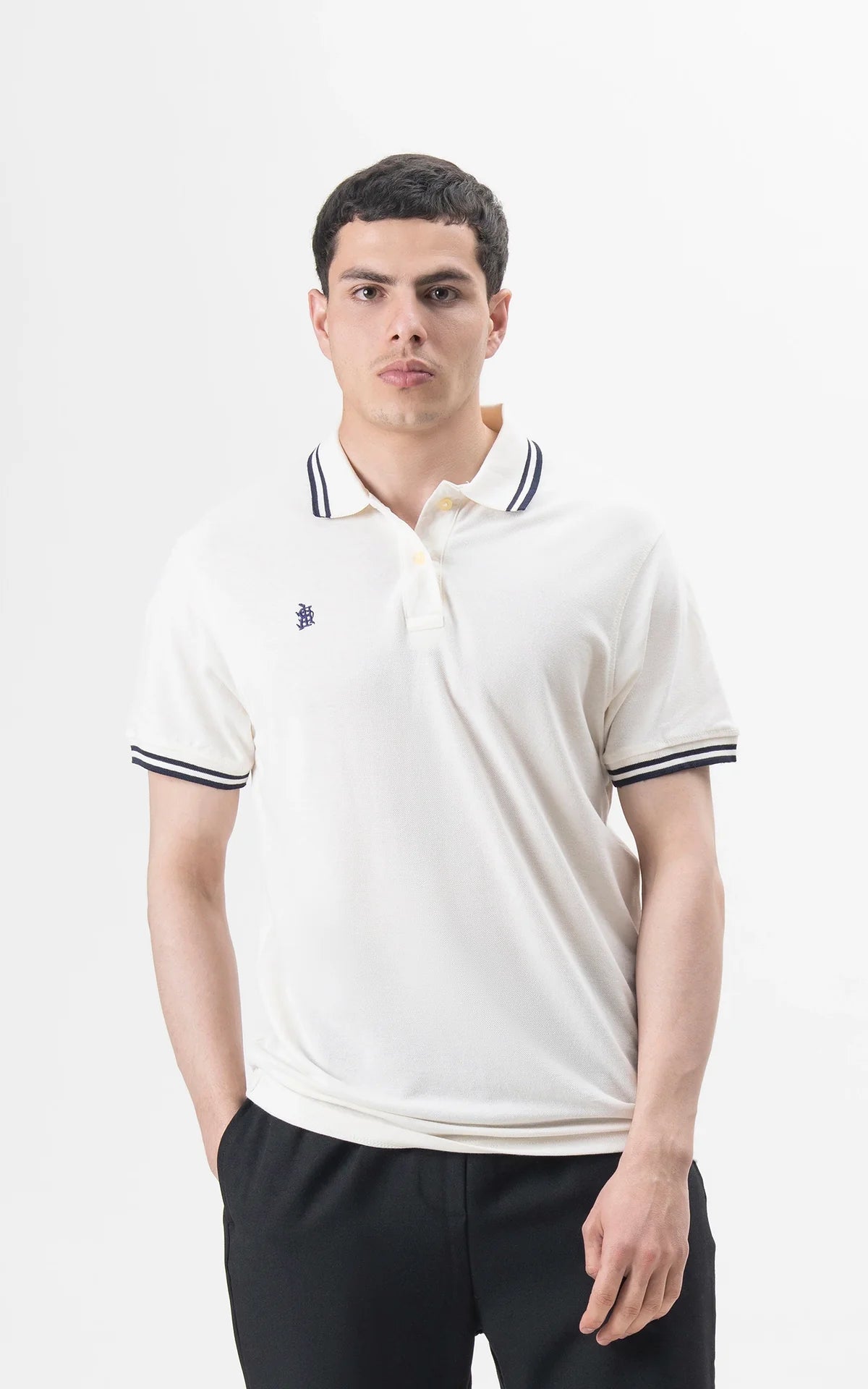 REGULAR FIT TIPPING POLO SHIRT OFF WHITE